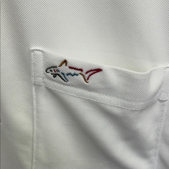 Greg Norman Collection White Polo Shirt with Classic Collar - Picture 2 of 7